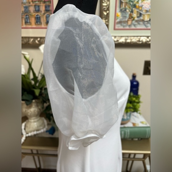 JM STUDIO BY JOHN MEYER Winter White Midi Cocktail Holiday Formal Dress SZ 6 - Picture 6 of 14